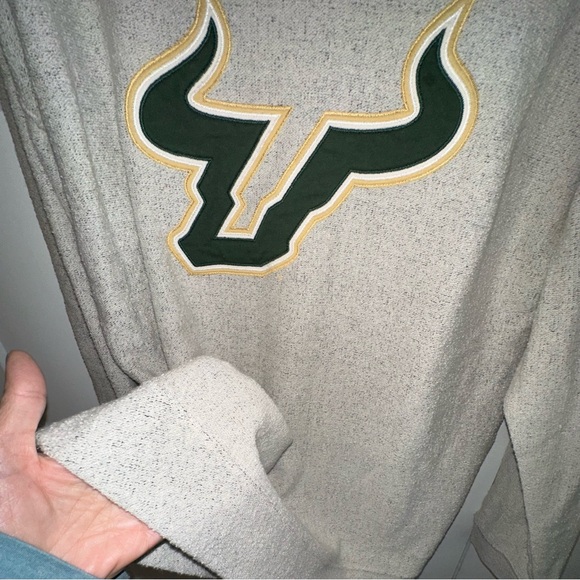 League Gray Crewneck Sweater with Bull Emblem USF - Picture 4 of 6